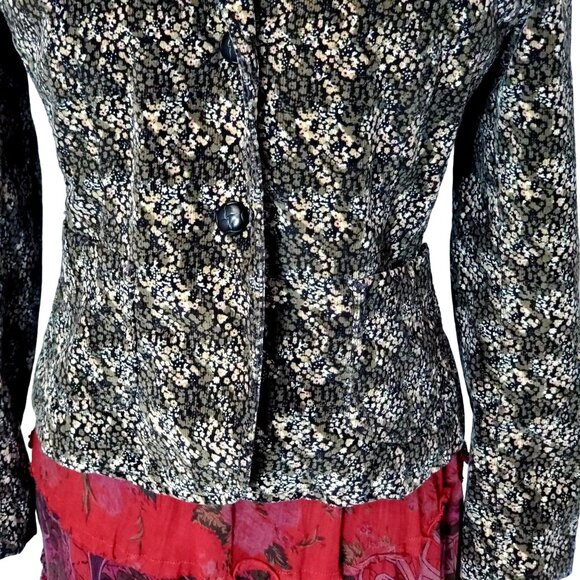 Gap Vintage Y2K Corduroy Blazer Jacket Women 8 Medium Suit Coat Brown Black Work - Picture 13 of 16